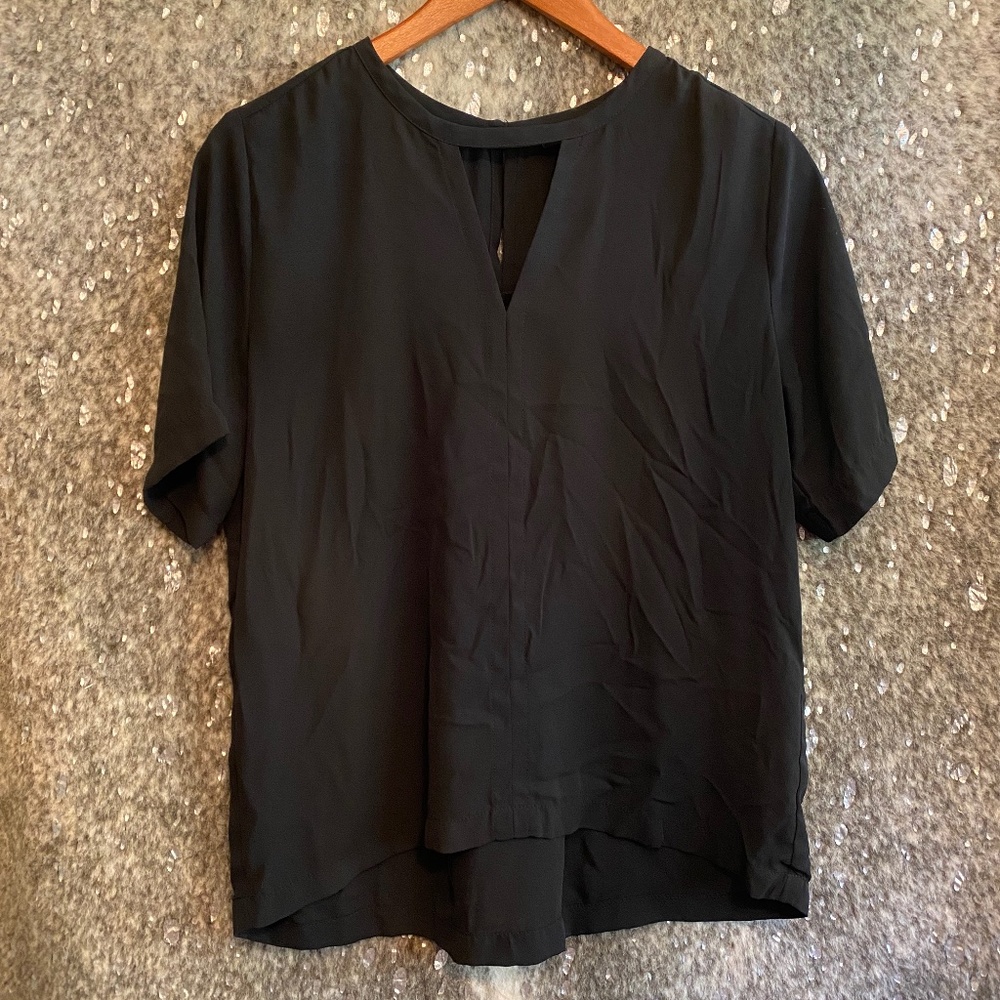 Black Chiffon Keyhole Top - Lulus